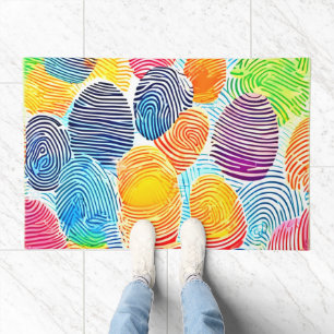 Colorful Fingerprint Pattern Doormat