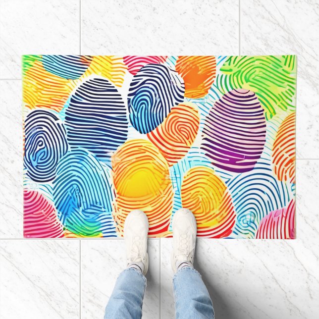 Colorful Fingerprint Pattern Doormat (Indoor)