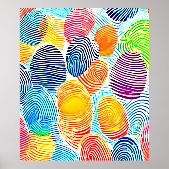Colorful Fingerprint Pattern Poster (Front)