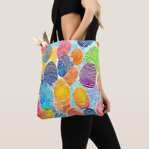 Colorful Fingerprint Pattern Tote Bag