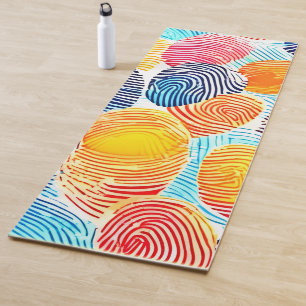 Colorful Fingerprint Pattern Yoga Mat