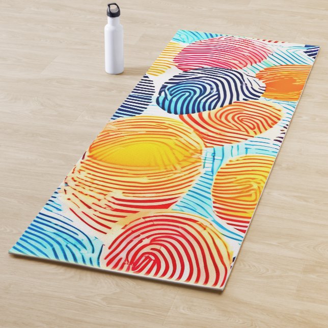 Colorful Fingerprint Pattern Yoga Mat (In Situ)