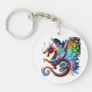 Colorful Fire Dragon Keychain