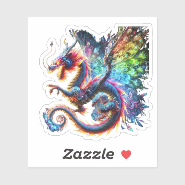 Colorful Fire Dragon Sticker (Sheet)
