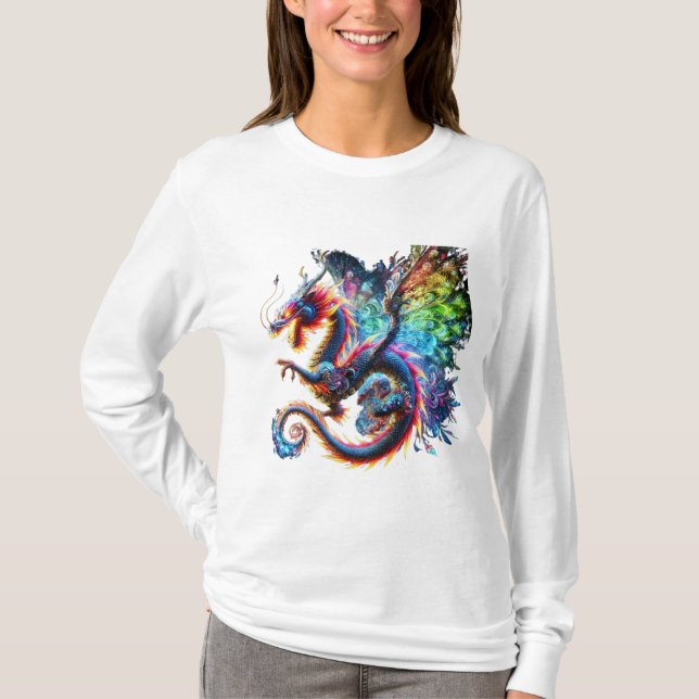 Colorful Fire Dragon T-Shirt (Front)