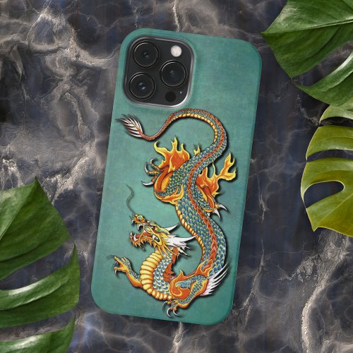 Colorful Fire Dragon Tattoo Art iPhone 15 Pro Max Case