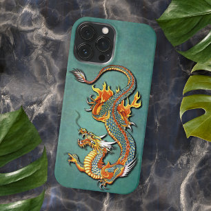 Colorful Fire Dragon Tattoo Art iPhone 12 13 Pro Max Case