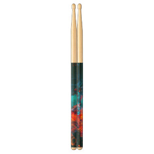 Colorful fire drumsticks