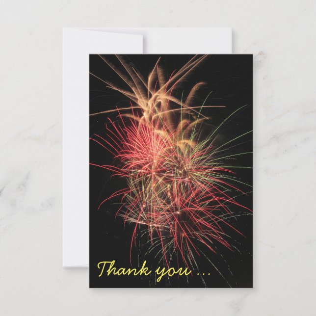 Colorful Fireworks at Night Thank you cards (Front)