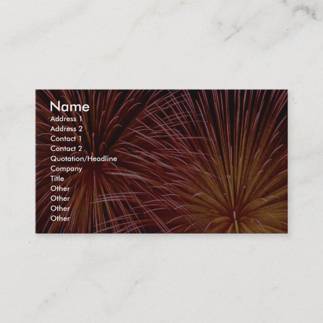 Colorful Fireworks, Canada Day Business Card (Front)