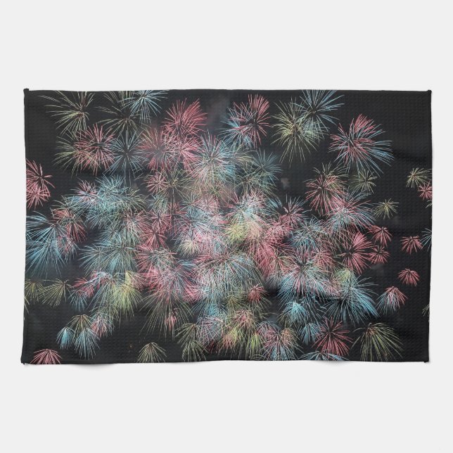 Colorful Fireworks Kitchen Towel (Horizontal)