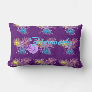 Colorful Fireworks Lumbar Throw Pillow