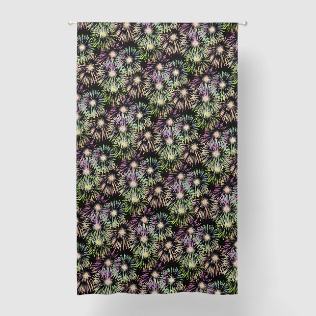 Colorful Fireworks Pattern  Blackout Curtains (Front)