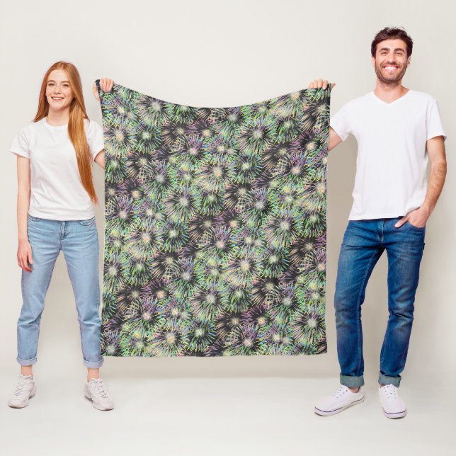 Colorful Fireworks Pattern Fleece Blanket (In Situ)