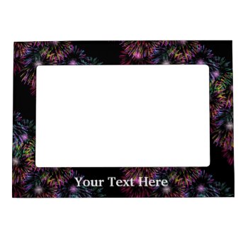 Colorful Fireworks Pattern Magnetic Frame by SmilinEyesTreasures at Zazzle