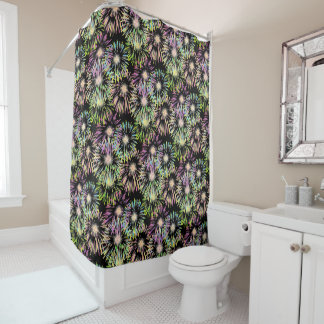 Colorful Fireworks Pattern Shower Curtain