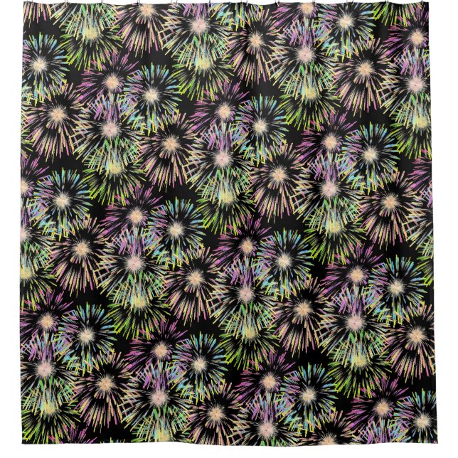 Colorful Fireworks Pattern  Shower Curtain (Front)