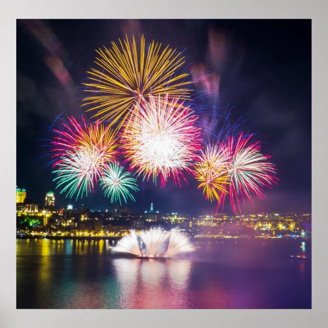 Colorful Fireworks Poster (Front)