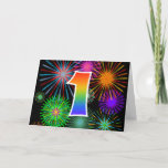 [ Thumbnail: Colorful Fireworks + Rainbow Pattern "1" Event # Card ]