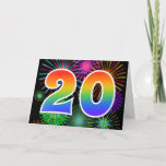 [ Thumbnail: Colorful Fireworks + Rainbow Pattern "20" Event # Card ]