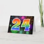 [ Thumbnail: Colorful Fireworks + Rainbow Pattern "24" Event # Card ]