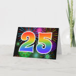 [ Thumbnail: Colorful Fireworks + Rainbow Pattern "25" Event # Card ]