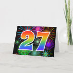 [ Thumbnail: Colorful Fireworks + Rainbow Pattern "27" Event # Card ]