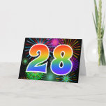 [ Thumbnail: Colorful Fireworks + Rainbow Pattern "28" Event # Card ]