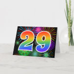[ Thumbnail: Colorful Fireworks + Rainbow Pattern "29" Event # Card ]