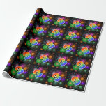 [ Thumbnail: Colorful Fireworks + Rainbow Pattern "3" Event # Wrapping Paper ]