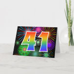 [ Thumbnail: Colorful Fireworks + Rainbow Pattern "41" Event # Card ]