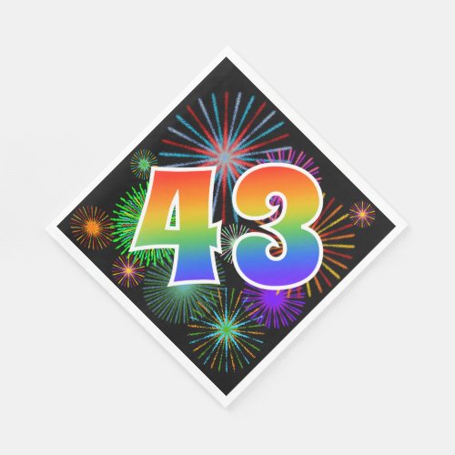 Colorful Fireworks  Rainbow Pattern 43 Event  Napkins