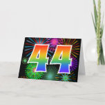 [ Thumbnail: Colorful Fireworks + Rainbow Pattern "44" Event # Card ]