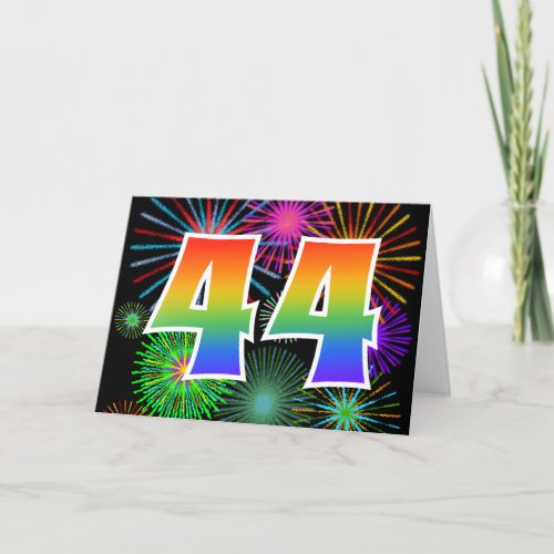 Colorful Fireworks  Rainbow Pattern 44 Event  Card