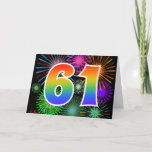 [ Thumbnail: Colorful Fireworks + Rainbow Pattern "61" Event # Card ]