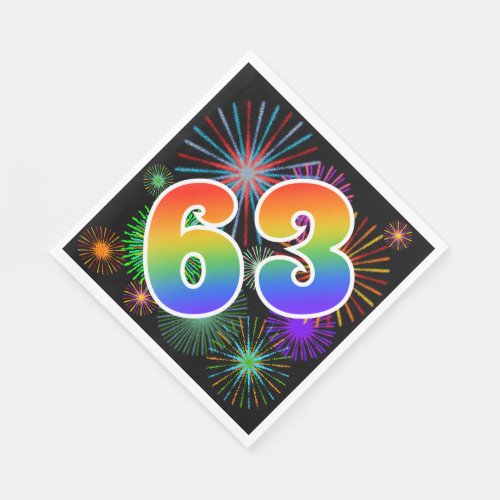 Colorful Fireworks  Rainbow Pattern 63 Event  Napkins