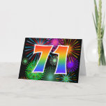 [ Thumbnail: Colorful Fireworks + Rainbow Pattern "71" Event # Card ]