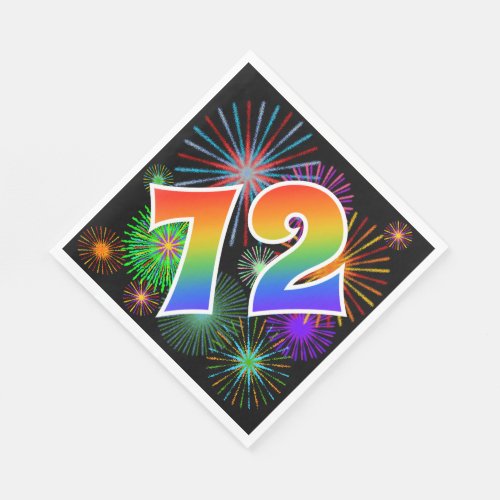 Colorful Fireworks  Rainbow Pattern 72 Event  Napkins