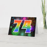 [ Thumbnail: Colorful Fireworks + Rainbow Pattern "74" Event # Card ]