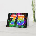 [ Thumbnail: Colorful Fireworks + Rainbow Pattern "75" Event # Card ]