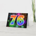 [ Thumbnail: Colorful Fireworks + Rainbow Pattern "76" Event # Card ]