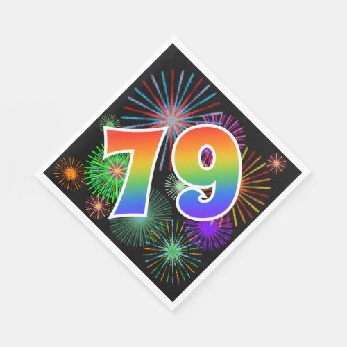 Colorful Fireworks  Rainbow Pattern 79 Event  Napkins