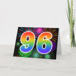 [ Thumbnail: Colorful Fireworks + Rainbow Pattern "96" Event # Card ]