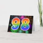 [ Thumbnail: Colorful Fireworks + Rainbow Pattern "98" Event # Card ]