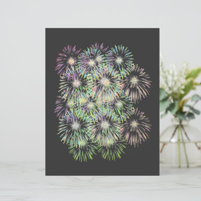 Colorful Fireworks Scrapbook Paper (Standing Front)