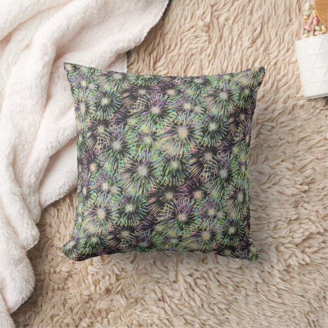 Colorful Fireworks      Throw Pillow (Blanket)