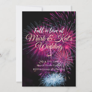 Colorful Fireworks Wedding Invitation