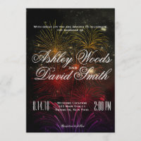 Colorful Fireworks Wedding Invitation