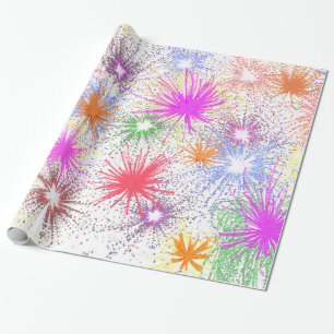 Colorful Fireworks Wrapping Paper