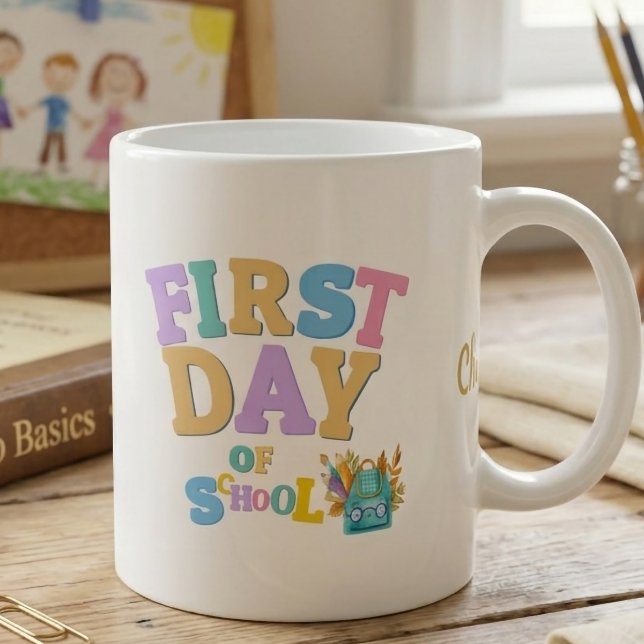 Colorful First Day of School Personalized Mug (Creator Uploaded)